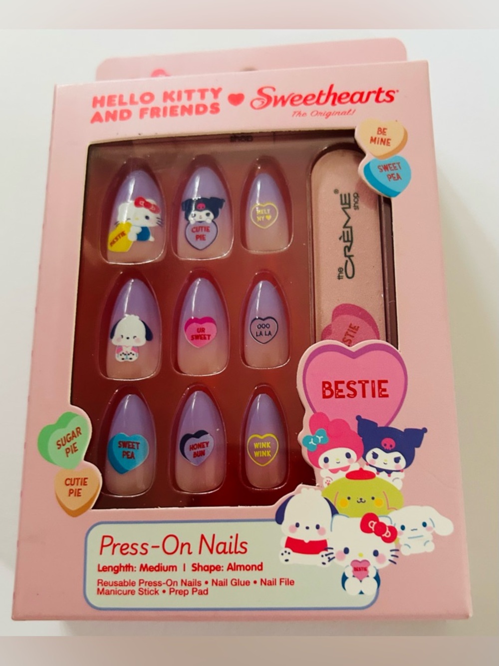 New 24 Hello Kitty and Friends Press-on Nails Medium Length Almond Shape - Picture 5 of 14